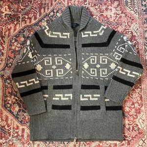 Pendleton Gray and Black Patterned Cardigan